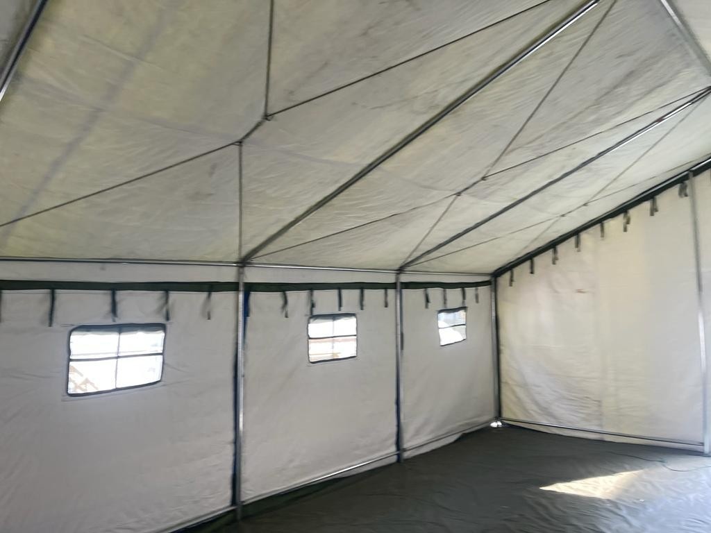 Палатка Каркасная утепленная зеленого цвета 12х6 Палатка Каркасная утепленная зеленого цвета 12х6