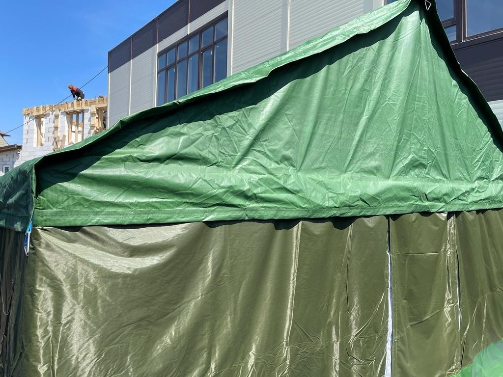 Палатка Каркасная утепленная зеленого цвета 5х6 Палатка Каркасная утепленная зеленого цвета 5х6